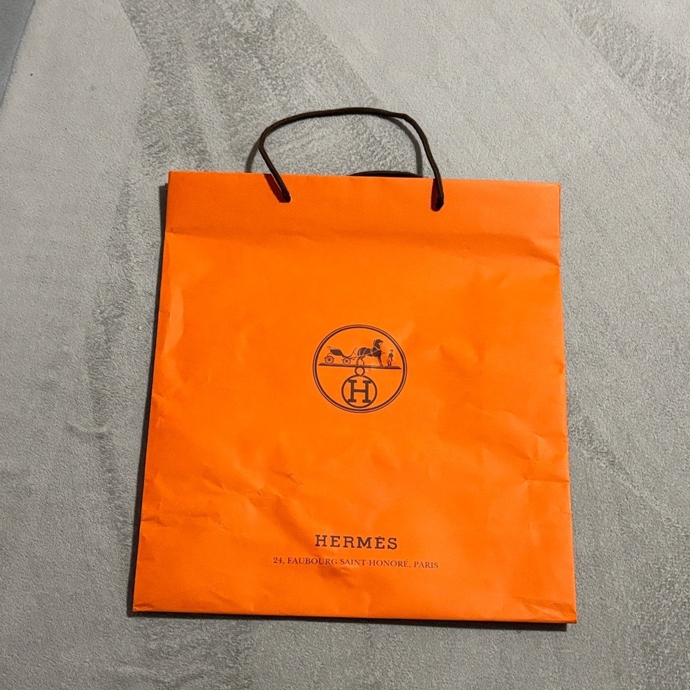 Hermès Orange  paper Shopping Bag